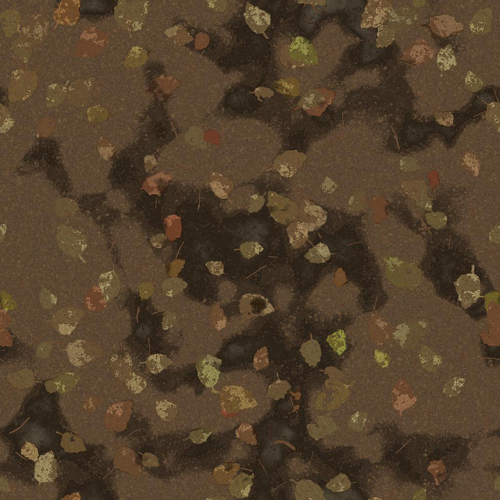 Muddy Swamp with Fallen Leaves seamless PBR texture preview