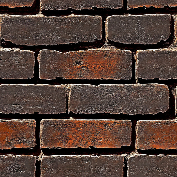 Cracked Red Brick Wall with Rough Surface and Sharp Edges seamless PBR texture preview