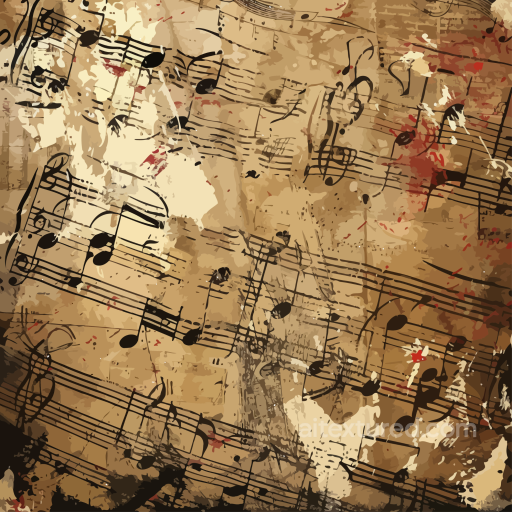 Vintage Scrapbook Texture of Vintage Music Sheet Paper with Worn Stains seamless Vintage Scrapbook PBR texture