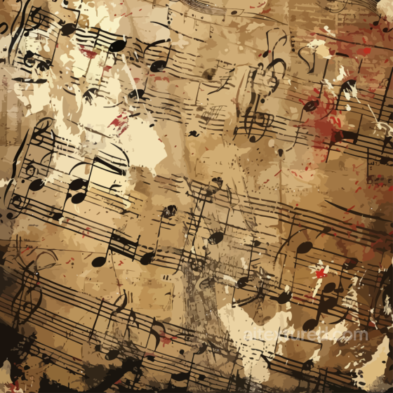 Vintage Scrapbook Texture of Vintage Music Sheet Paper with Worn Stains Vintage Scrapbook texture preview