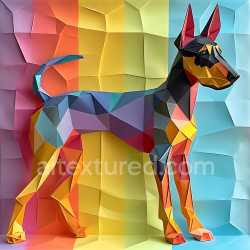 seamless Seamless 3D PBR Texture Featuring Doberman Pinscher Origami Geometric Pattern texture 8k free download PBR