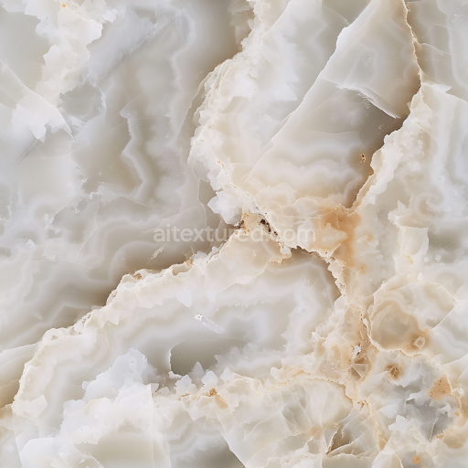 Seamless 3D Alabastro Egiziano Natural Marble PBR Texture with Creamy Layered Veins
