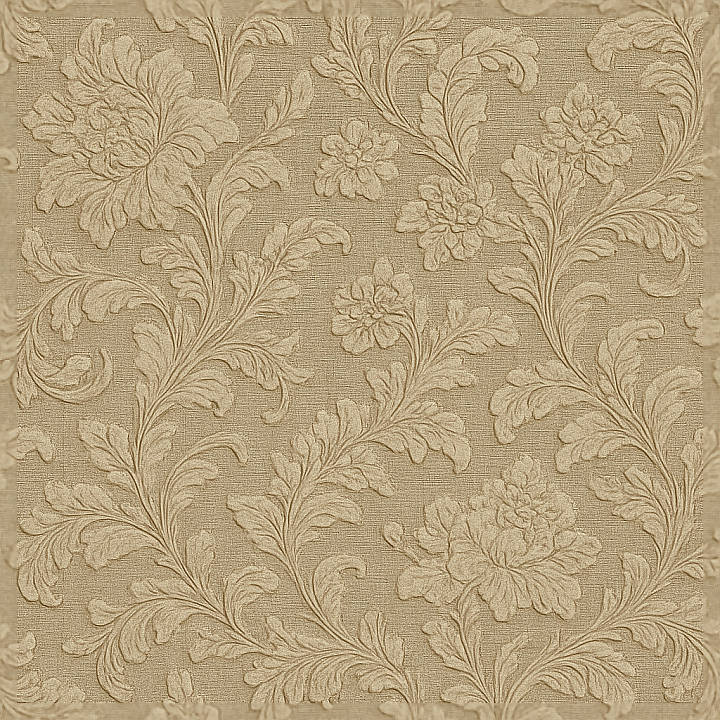 Floral Damask Wallpaper With Embossed Vintage Floral Patterns seamless PBR texture preview
