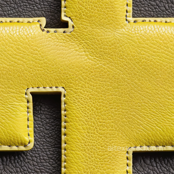 Grainy Yellow and Black Stitched Leather Panels Seamless Texture Leather texture preview