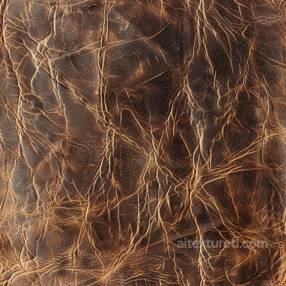 Cracked Distressed Brown Leather Seamless Texture with Deep Wrinkles Leather texture preview