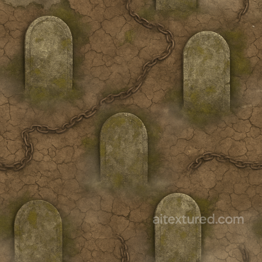 Weathered Tombstone And Graveyard Dirt Halloween seamless Halloween PBR texture