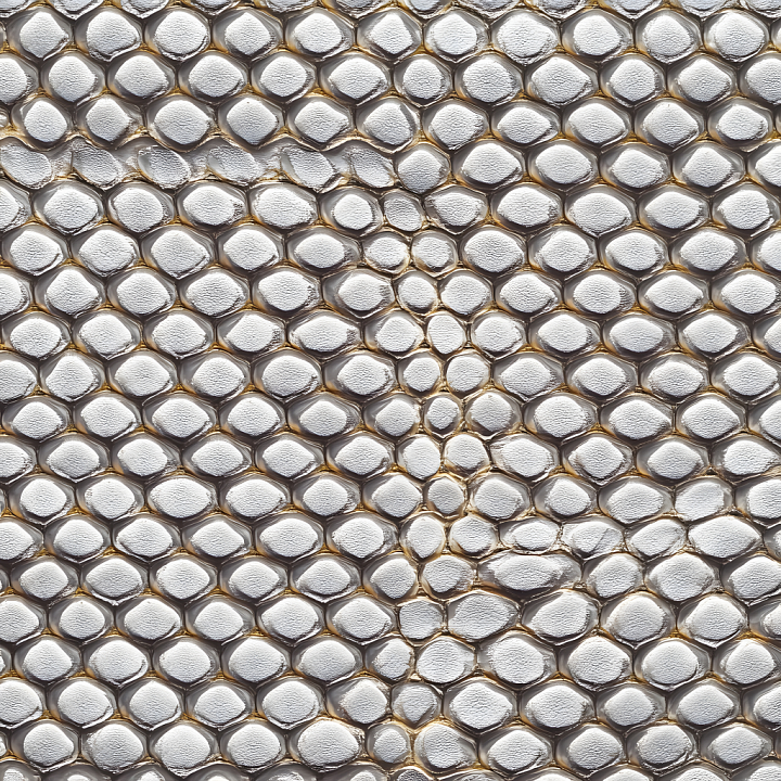 Reptilian Skin With Raised, Detailed Scale Pattern And Natural Skin Mic… seamless PBR texture preview
