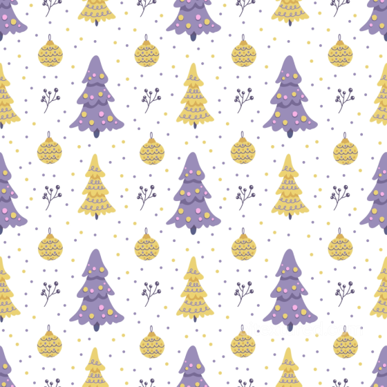 Featuring Purple and Yellow Christmas Trees Pattern All Christmas Digital paper texture preview