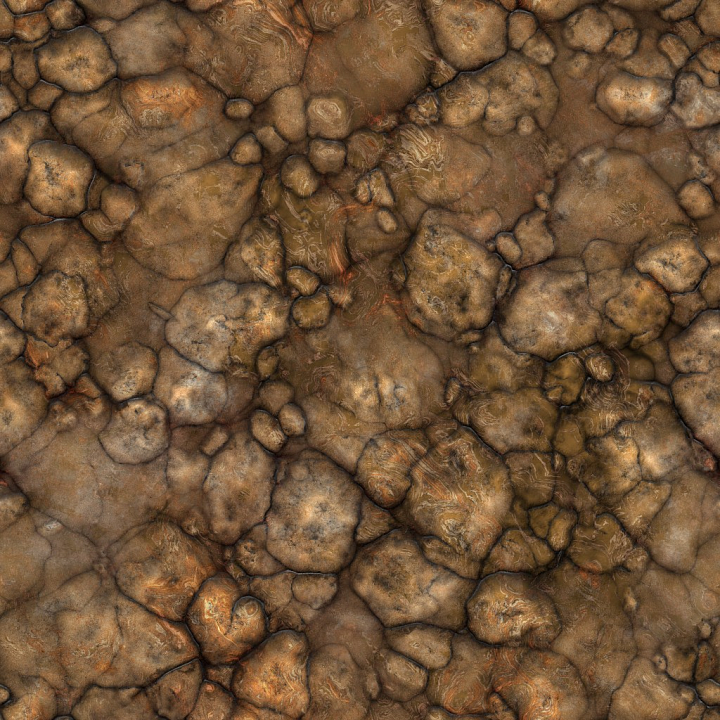 Stylized Archviz Ground Handpainted Rocks Stone Substance seamless PBR texture preview