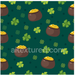 seamless Seamless 3D PBR Texture Featuring St Patrick Pots of Gold and Shamrocks texture 8k free download PBR