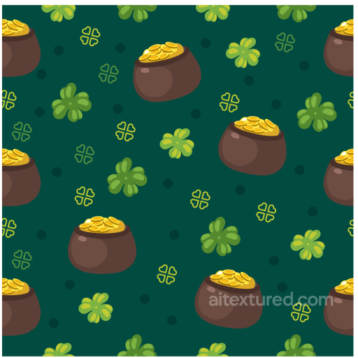 Featuring St Patrick Pots of Gold and Shamrocks seamless St patrick digital paper bundle PBR texture