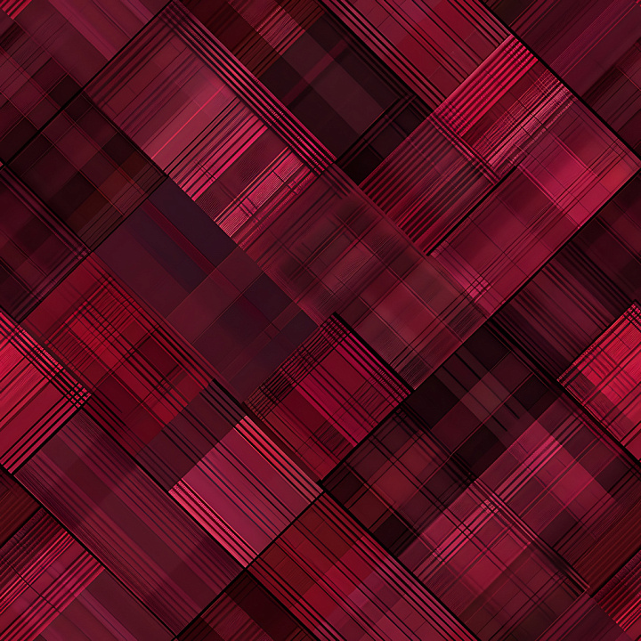 Rich Dark Red Plaid Fabric with Varied Line Patterns seamless PBR texture preview