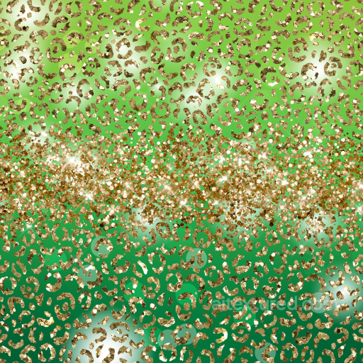 St Patrick Texture of Green Gradient with Golden Glitter Leopard Spots seamless St patrick PBR texture