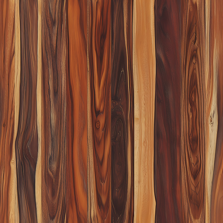 Exotic Wood Planks with Deep Grain Patterns and Warm Tones seamless PBR texture preview