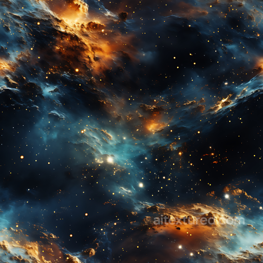 Space PBR Texture Featuring Dramatic Nebula Clouds and Glowing Starfield seamless Star, space, planets PBR texture