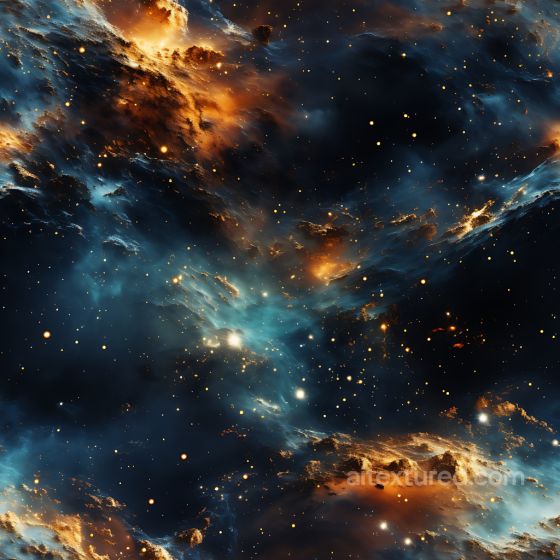 Space PBR Texture Featuring Dramatic Nebula Clouds and Glowing Starfield Star, space, planets texture preview