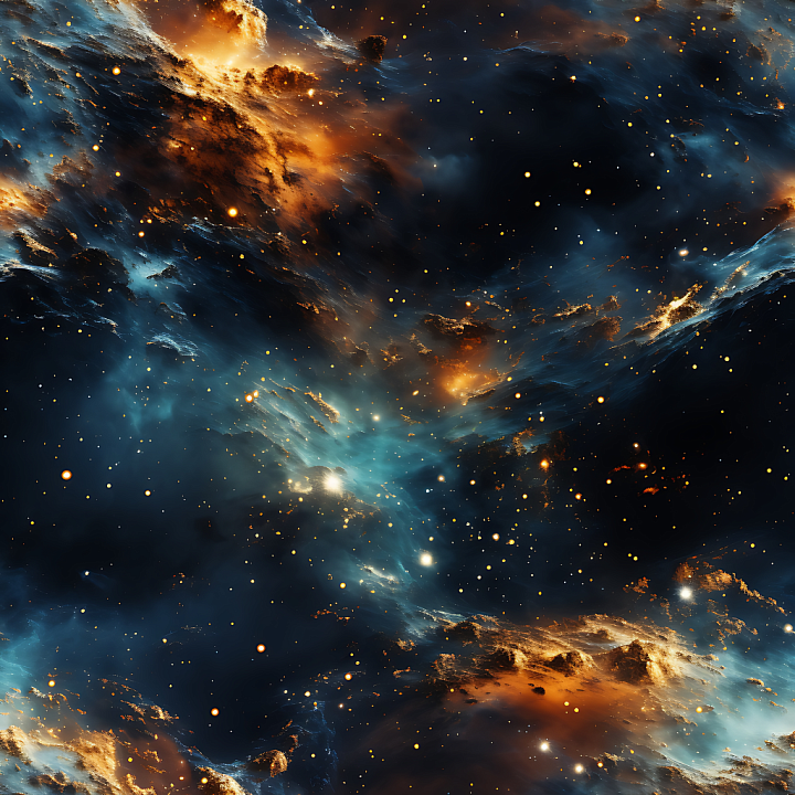 Space Featuring Dramatic Nebula Clouds and Glowing Starfield seamless PBR texture preview