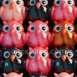 seamless Seamless 3D Inflated Vinyl Owl Panels PBR Texture in Colorful Glossy Finish texture 8k free download PBR