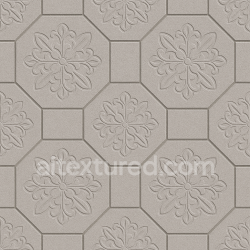 seamless Seamless Concrete PBR Texture — Park Pavement Made Light Gray Octagonal Tiles Floral texture 8k free download PBR