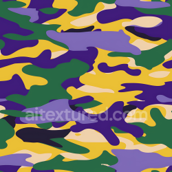 seamless Seamless 3D Stylized Camouflage PBR Texture with Vibrant Purple, Yellow, and Green Abstract Blobs texture 8k free download PBR