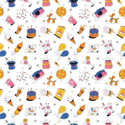 Pattern Bundle - Seamless 3D Pattern PBR Texture with Playful Birthday Party Motifs texture preview