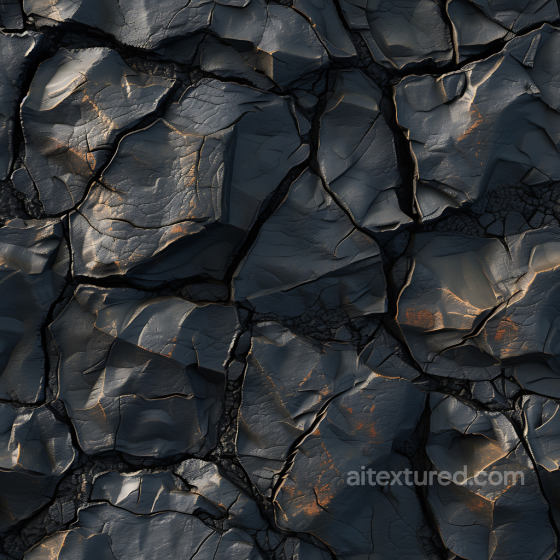 Stone Texture of Dark Cracked Rock with Rusty Accents Stone texture preview