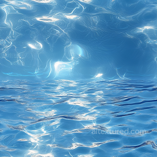 Water Texture of Stylized Ocean Surface with Soft Waves and Bright Highlights seamless Water PBR texture