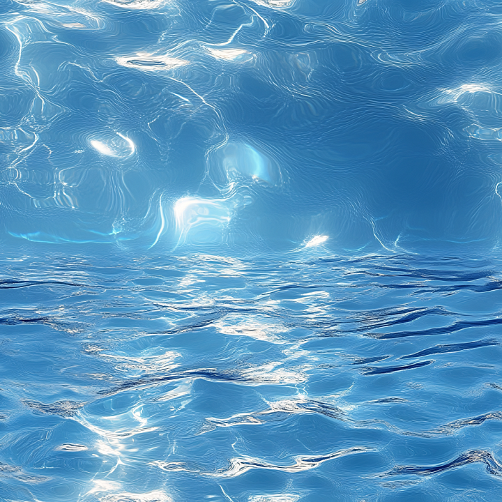 Water of Stylized Ocean Surface with Soft Waves and Bright Highlights seamless PBR texture preview