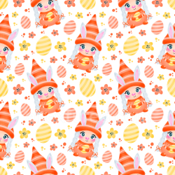 seamless Seamless 3D PBR Texture Featuring Cute Easter Bunny and Egg Pattern texture 8k free download PBR