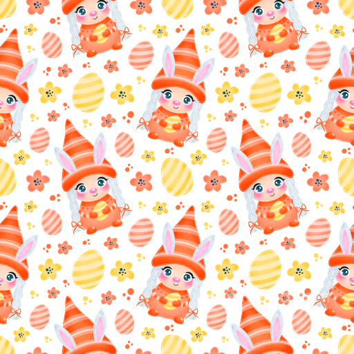 Featuring Cute Easter Bunny and Egg Pattern seamless All Easter Digital paper PBR texture