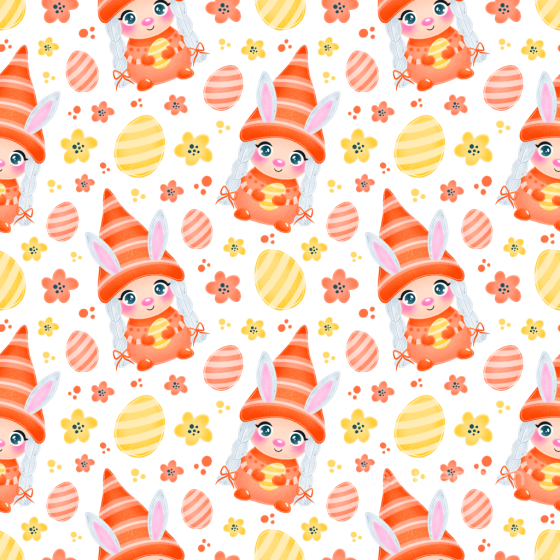 Featuring Cute Easter Bunny and Egg Pattern All Easter Digital paper texture preview