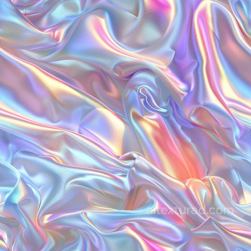 Seamless 3D PBR Texture of Iridescent, Glossy, Crumpled Fabric with Soft Highlights texture preview
