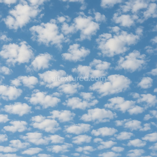 Seamless 3d texture pbr 8k sunlit altocumulus billowy cloud patches