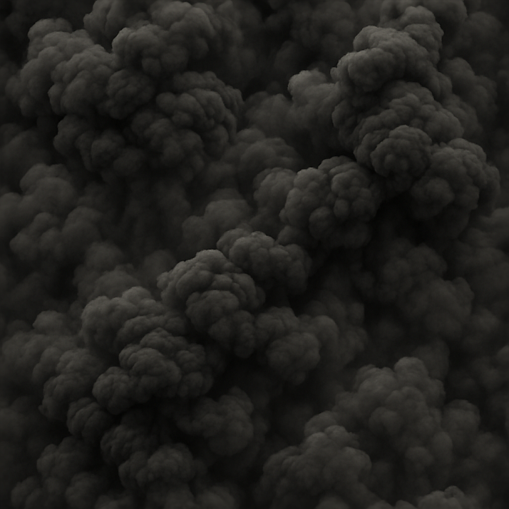 Depicting Smoky Explosion With Dense Black Smoke And Volatile Gases In… seamless PBR texture preview