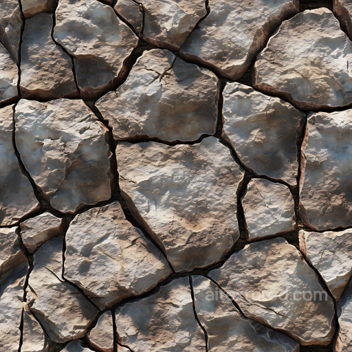 Rough Rocky Ground Stone PBR Texture with Natural Cracks seamless Stone PBR texture
