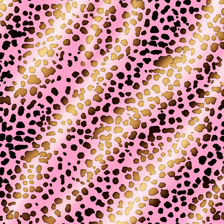Leopard Print Faux Leather in Pink and Brown seamless PBR texture preview