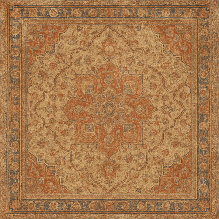 Aged Oriental Carpet seamless PBR texture preview