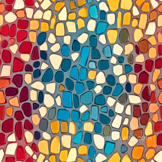 Mosaic PBR Texture Featuring Colorful Irregular Ceramic Tiles Mosaic texture preview