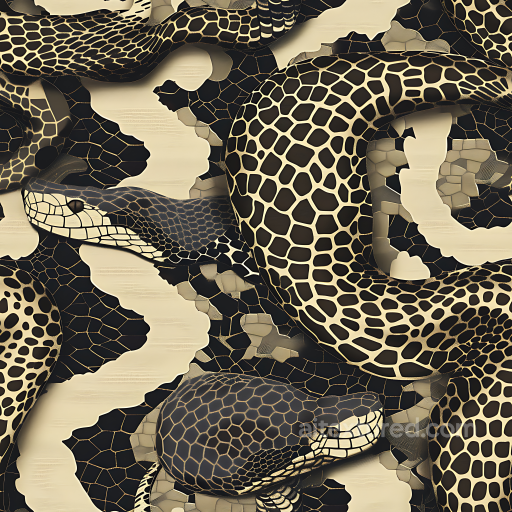 Snake Scale Camouflage PBR Texture with Organic Scale Pattern and Monochrome Palette seamless Color Camouflage PBR texture