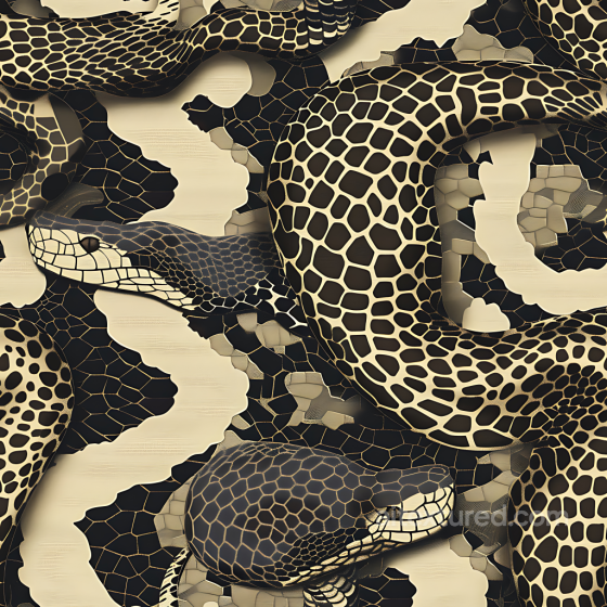 Snake Scale Camouflage PBR Texture with Organic Scale Pattern and Monochrome Palette Color Camouflage texture preview