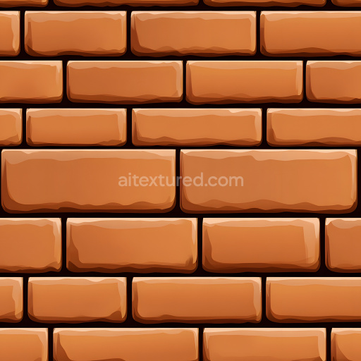 Seamless 3D Stylized Cracked Brick Wall PBR Texture in Warm Brown