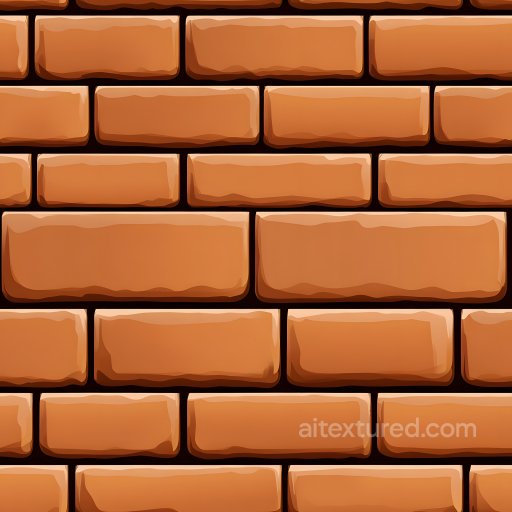 Stylized Cracked Brick Wall PBR Texture in Warm Brown seamless Brick PBR texture