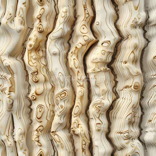 Seamless 3D PBR Texture of Light, Knotted Wood Planks with Distinct Grain