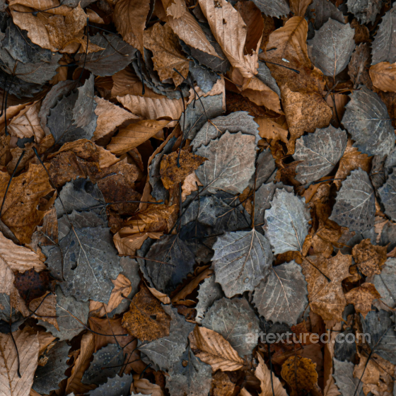 High-Detail PBR Texture of Dry Fallen Autumn Leaves on Ground Ground surface texture preview
