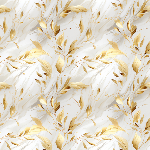 Preview — Seamless 3D PBR White Marble Texture Embellished with Gold Leaf Details