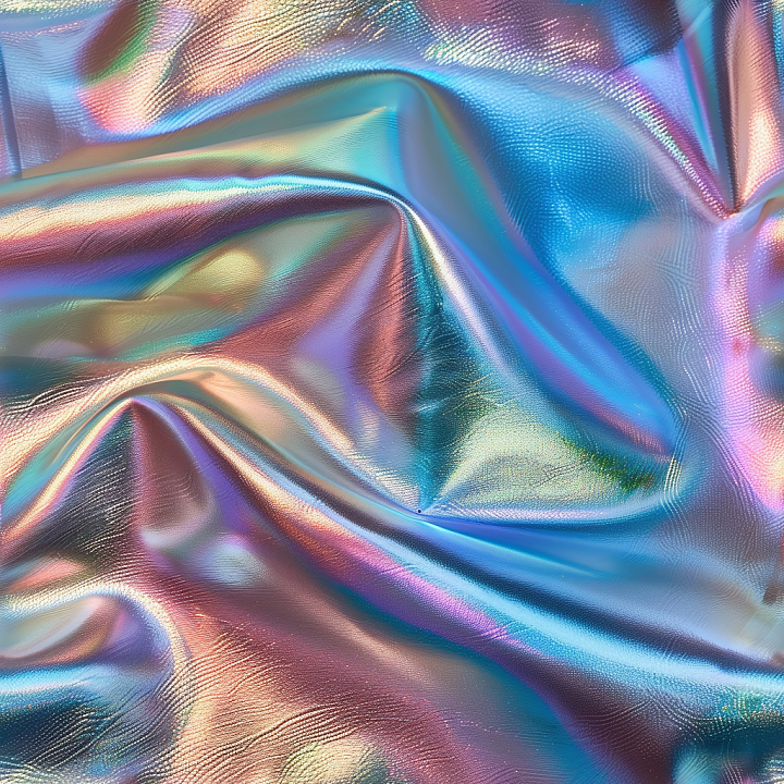 Iridescent Metallic Leather with Fine Pebbled Grain and Glossy Finish seamless PBR texture preview
