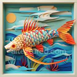 seamless Seamless 3D PBR Texture of a Vibrant Barracuda Fish Scales with Origami Style texture 8k free download PBR