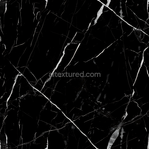 Preview — Seamless 3D Black Marble PBR Texture Featuring Striking White Veins
