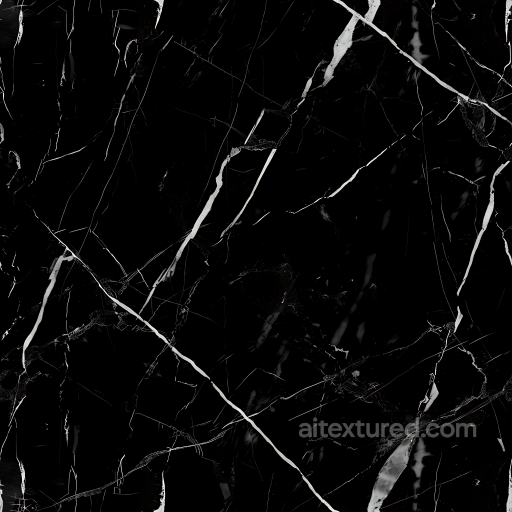 Black Marble PBR Texture Featuring Striking White Veins seamless Marble PBR texture