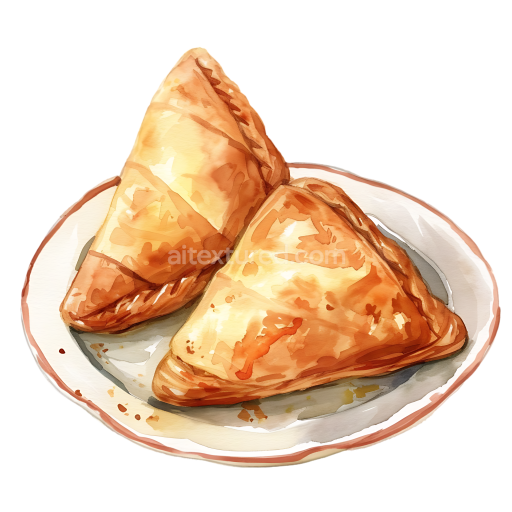 Watercolor Apple Turnovers Breakfast Illustration with Warm Golden Tones